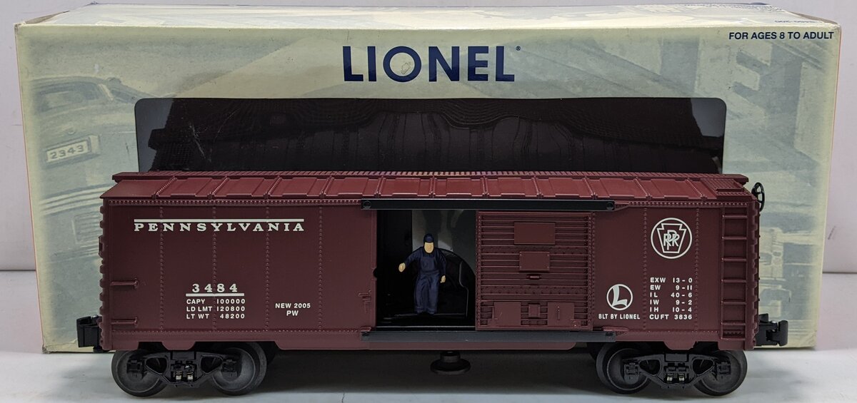 Lionel 6-29823 O Gauge PWC Pennsylvania Operating Boxcar #3484 LN/Box