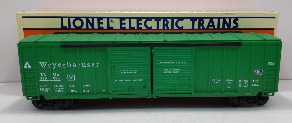 Lionel 6-52010 O Gauge T.T.O.S 1993 Weyerhaeuser Convention Boxcar #838593 LN/Box