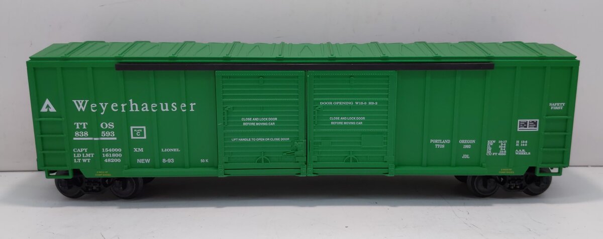 Lionel 6-52010 O Gauge T.T.O.S 1993 Weyerhaeuser Convention Boxcar #838593 LN/Box