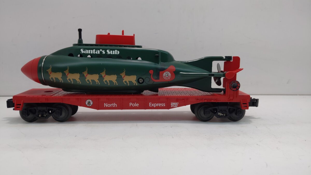 Lionel 6-29697 O Gauge Santa’s Submarine Flatcar LN/Box