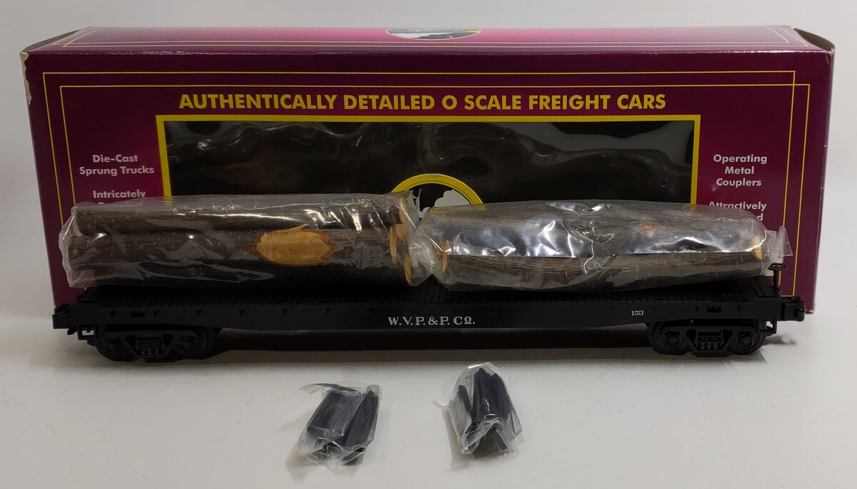 MTH 20-98103A O Gauge West Virginia Pulp and Paper Log Car w/Logs #153 LN/Box
