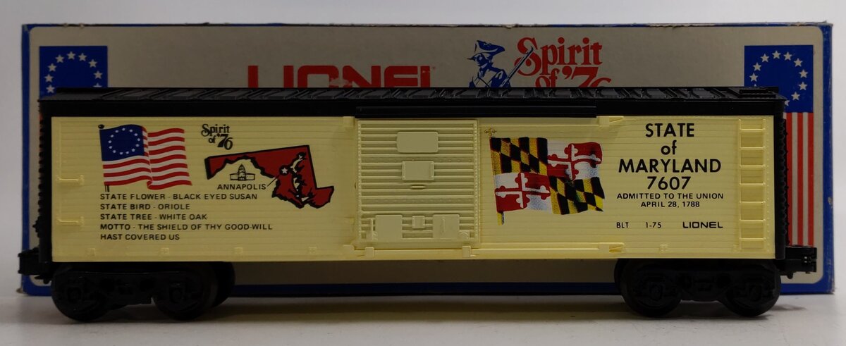 Lionel 6-7607 O Gauge State of Maryland Boxcar #7607 LN/Box