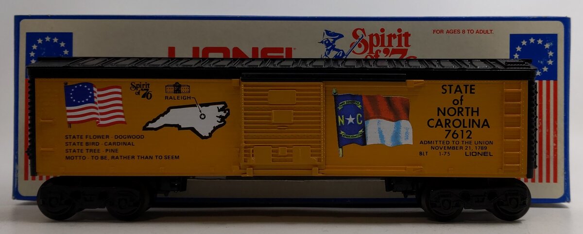 Lionel 6-7612 O Gauge State of North Carolina Boxcar #7612 LN/Box