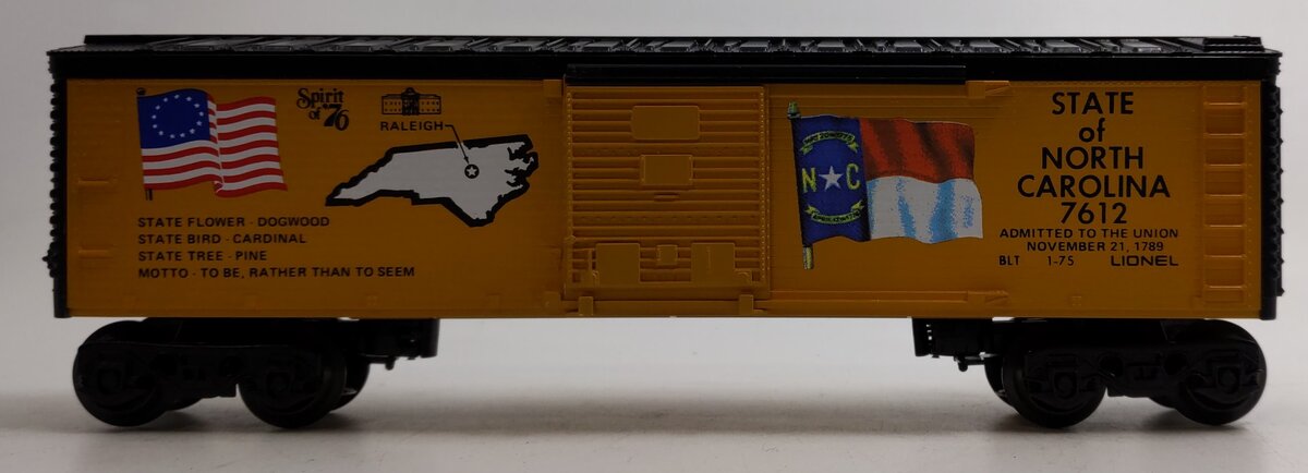 Lionel 6-7612 O Gauge State of North Carolina Boxcar #7612 LN/Box