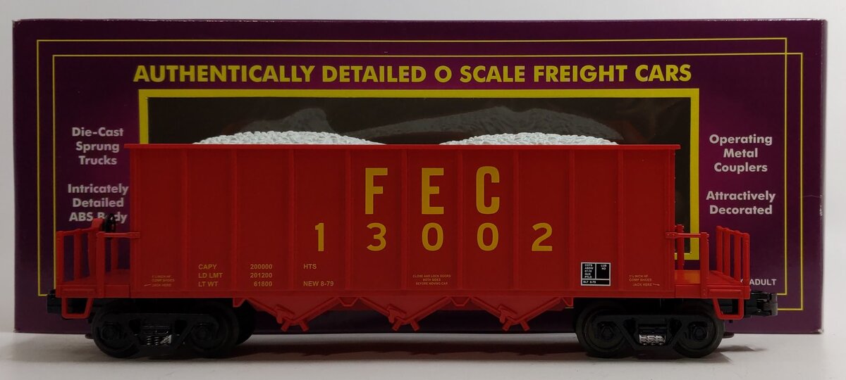 MTH 20-98217 O Florida East Coast Rapid Discharge Hopper w/Rock Load #13002 LN/Box