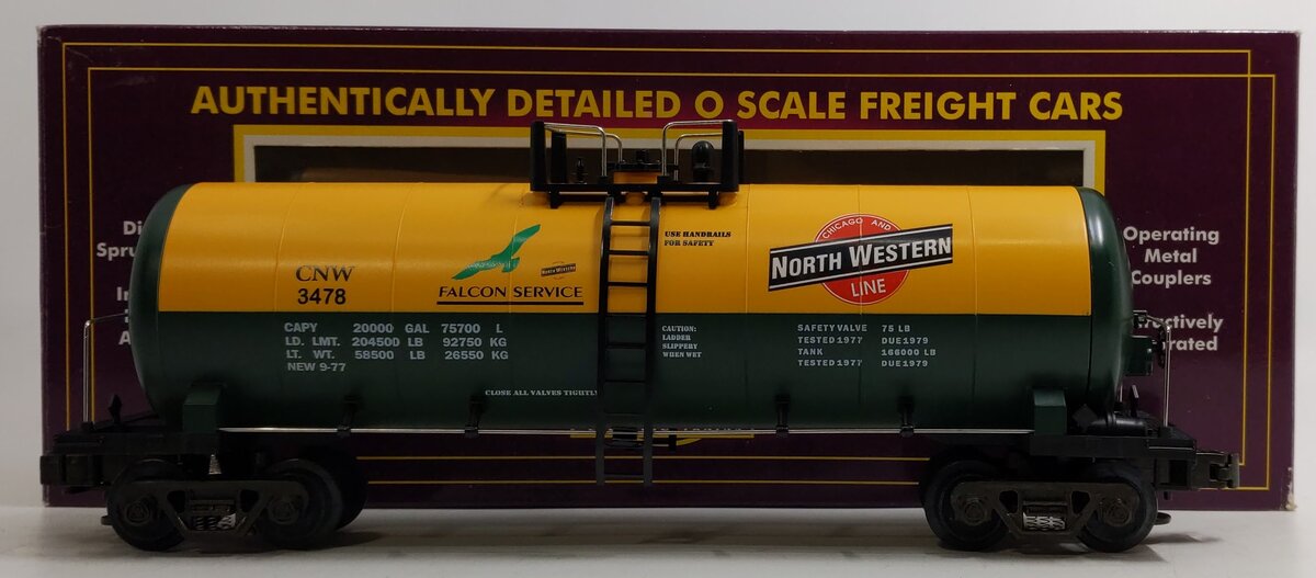 MTH 20-9203 O Gauge Chicago North Western Tank Car #3478 NIB