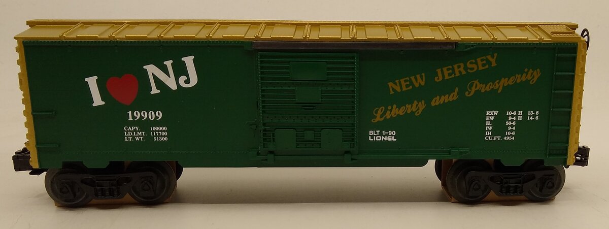 Lionel 6-19909 O Gauge I Love New Jersey Boxcar LN/Box