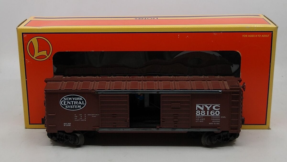 Lionel 6-26725 O Gauge New York Central Operating Hobo Boxcar #88160 LN/Box
