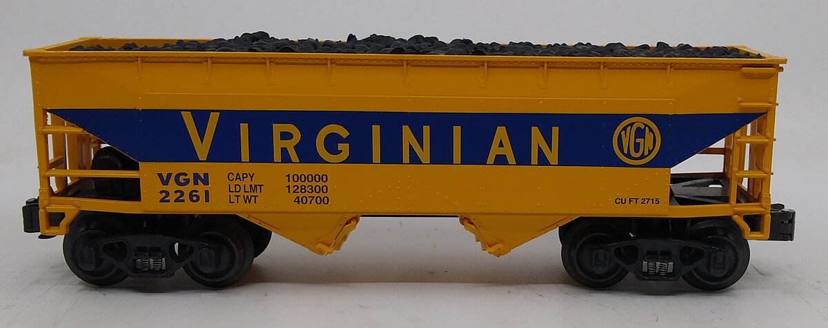 K-Line K621-44632 O Gauge Virginian Hopper w/Coal Load #2261 LN/Box
