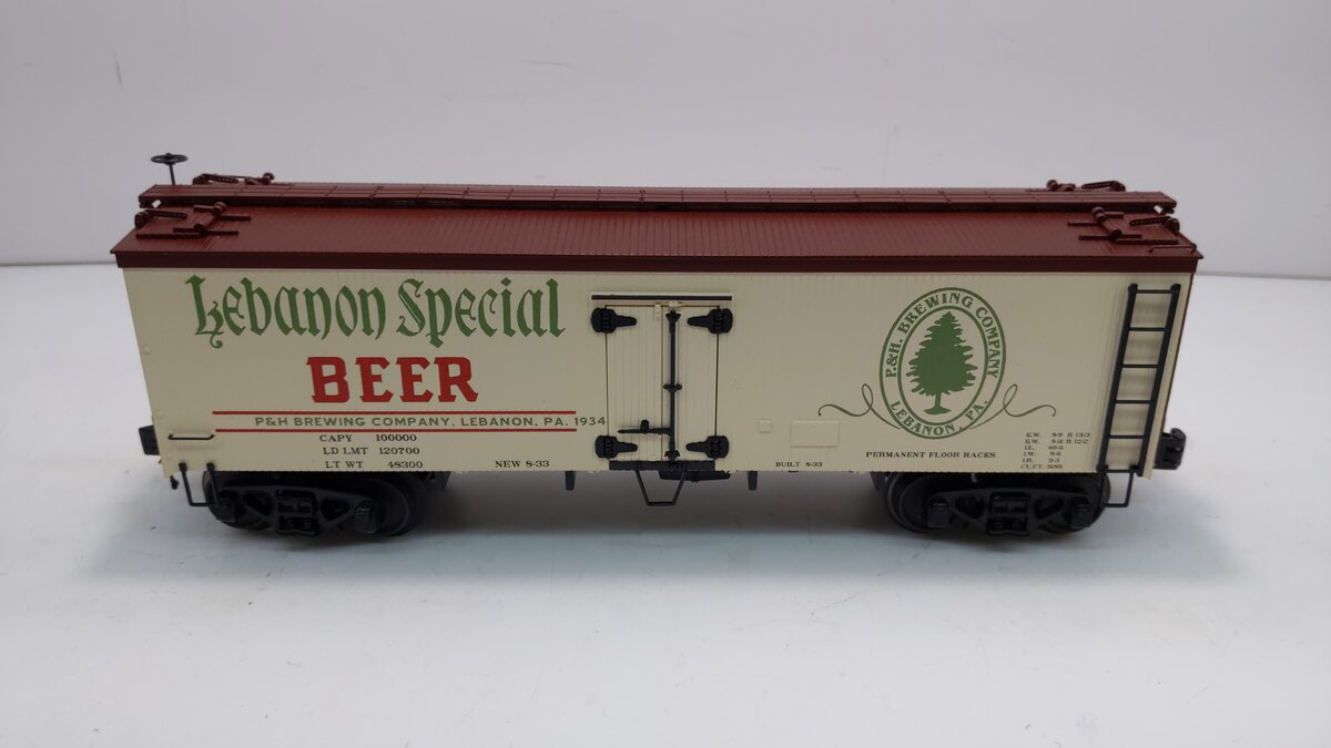 MTH 20-94336 O Gauge Lebanon Special 36’ Woodsided Reefer Car #1934 LN/Box