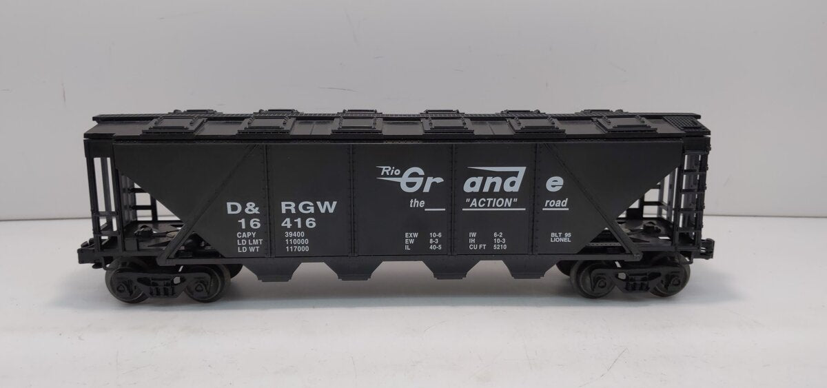 Lionel 6-16416 O Gauge Denver & Rio Grande 4-Bay Hopper with Cover LN