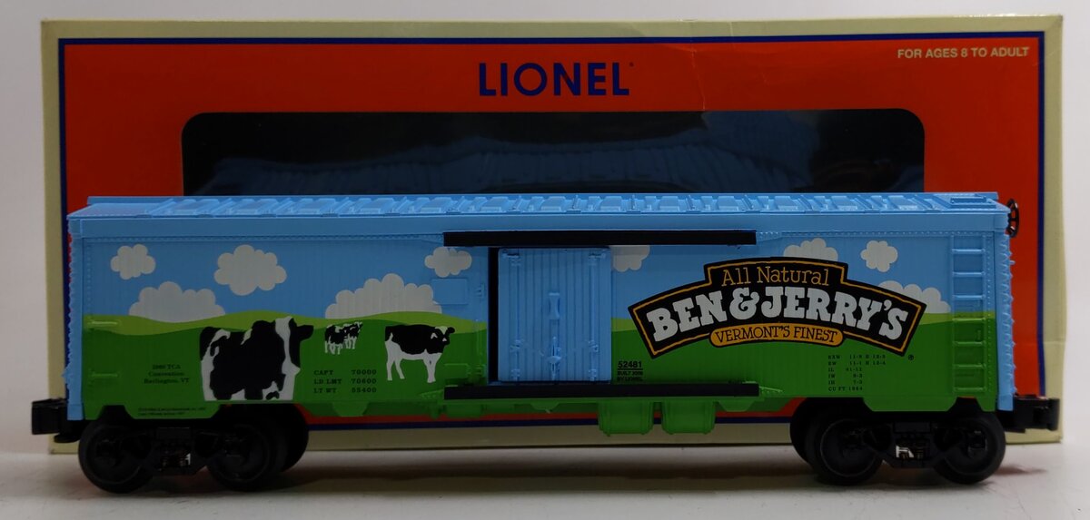 Lionel 6-52481 O Gauge 2008 TCA Convention Ben and Jerry's Refrigerator Car LN/Box