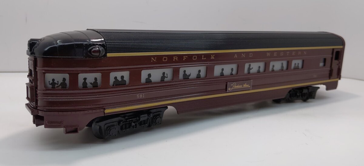 Lionel 6-9566 O Gauge Norfolk & Western Aluminum Observation Car #581 LN/Box