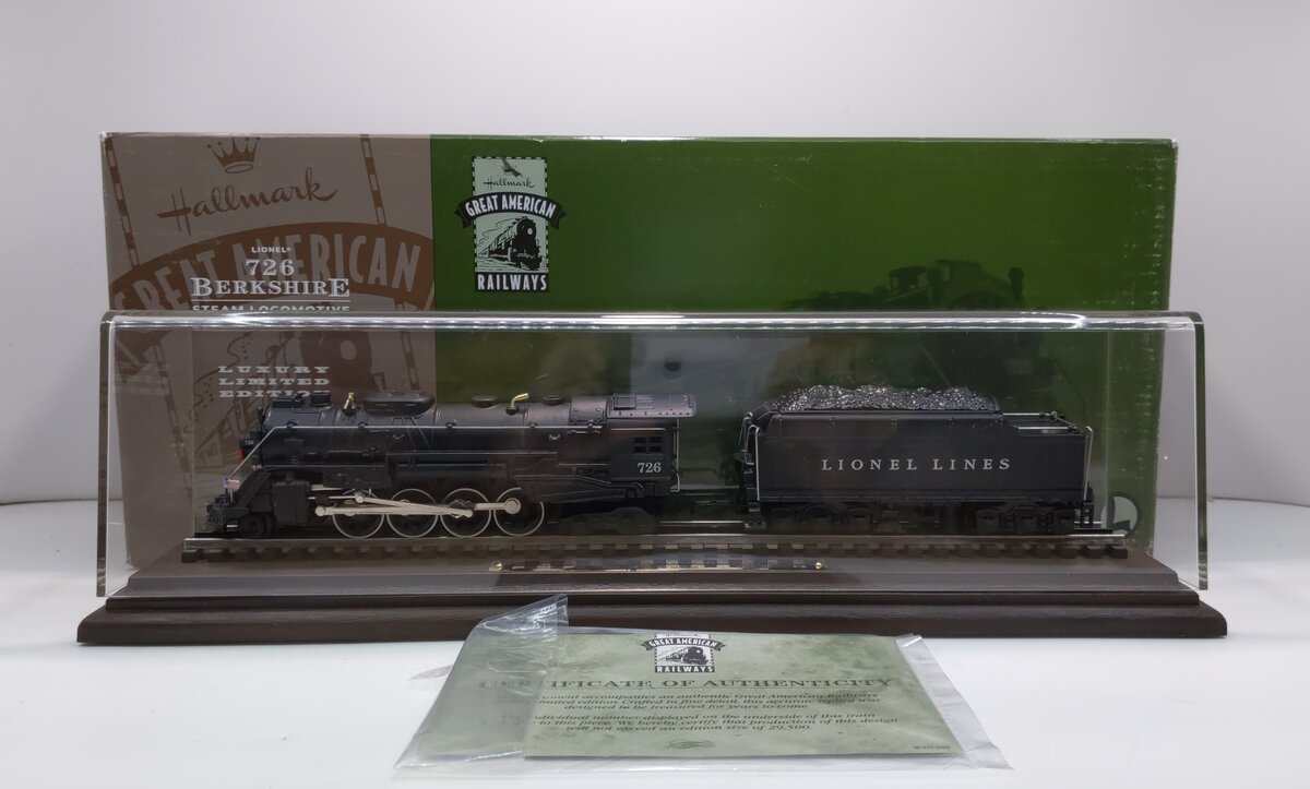 Hallmark 726 Lionel Berkshire Steam Locomotive and Tender with Display Case LN/Box