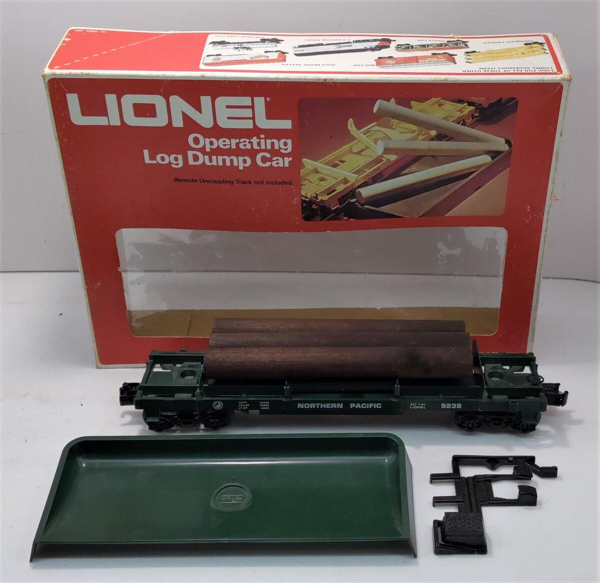 Lionel 6-9238 O Gauge Northern Pacific Log Dump Car LN/Box