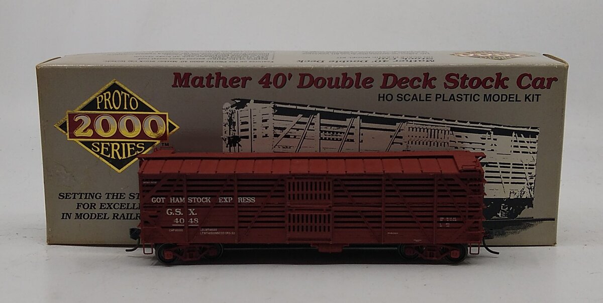 Proto 2000 21387 HO Mather 40' Double Deck Stock C.X.S. Stock Car # 4048 Kit