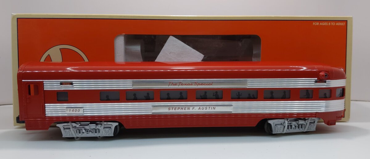 Lionel 6-29133 O Gauge Texas Special "Stephen F. Austin" Observation Car #1400 LN/Box