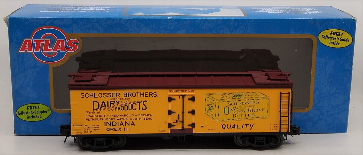 ATLAS 8154-2 O Oak Grove Butter Wood Reefer Car [3-Rail] NIB