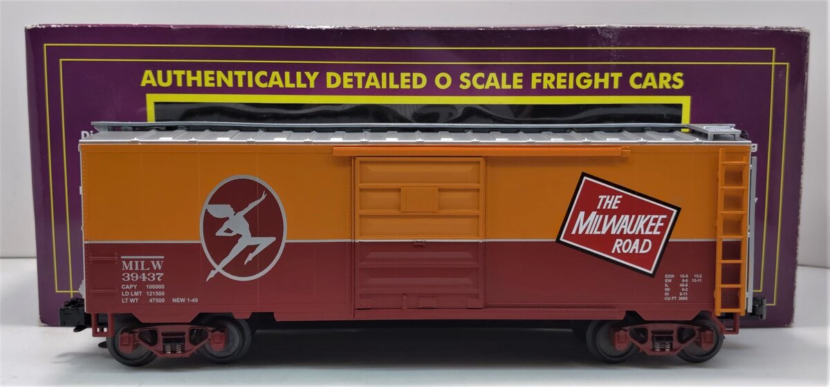 MTH 20-93162 O Gauge Milwaukee Road 40' Boxcar #39437 LN/Box