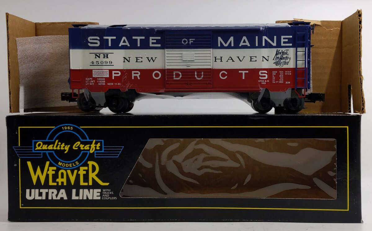 Weaver 3082 O Gauge State of Maine PS-1 40' Boxcar #45099 (3-Rail) LN/Box