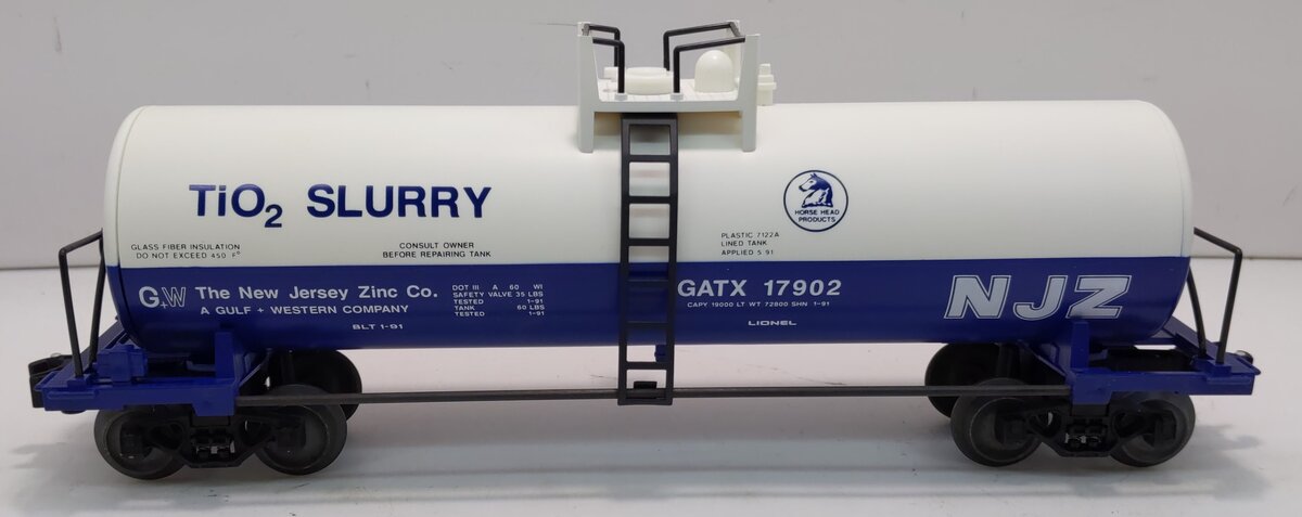 Lionel 6-17902 O Gauge New Jersey Zinc Unibody Tank Car LN/Box