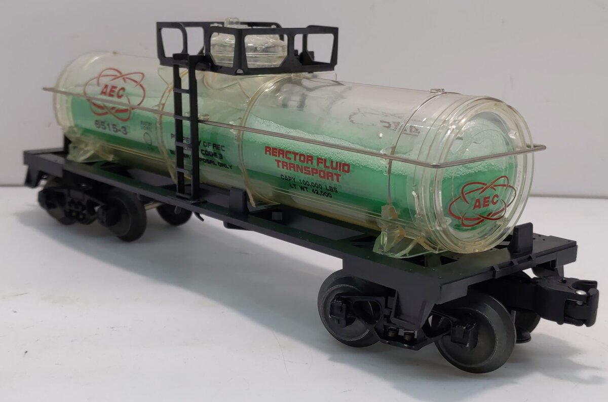 Lionel 6-16155 O Gauge AEC Reactor Fluid Tank Car #6515-3 (Green) NIB