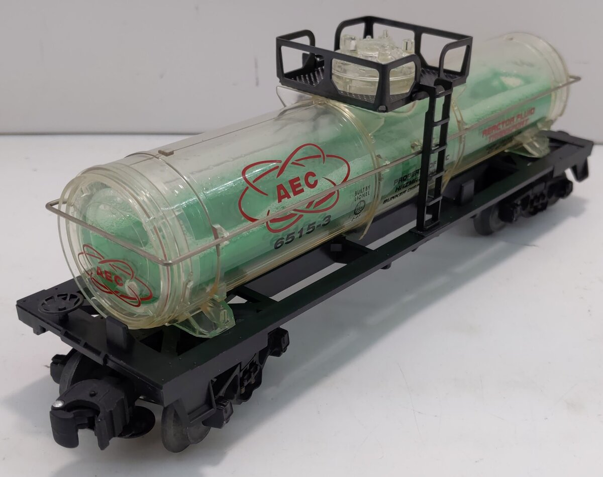 Lionel 6-16155 O Gauge AEC Reactor Fluid Tank Car #6515-3 (Green) NIB