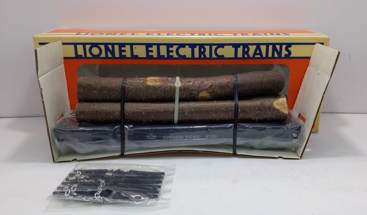 Lionel 6-17510 O Gauge Northern Pacific Flatcar with Logs #61200 LN/Box