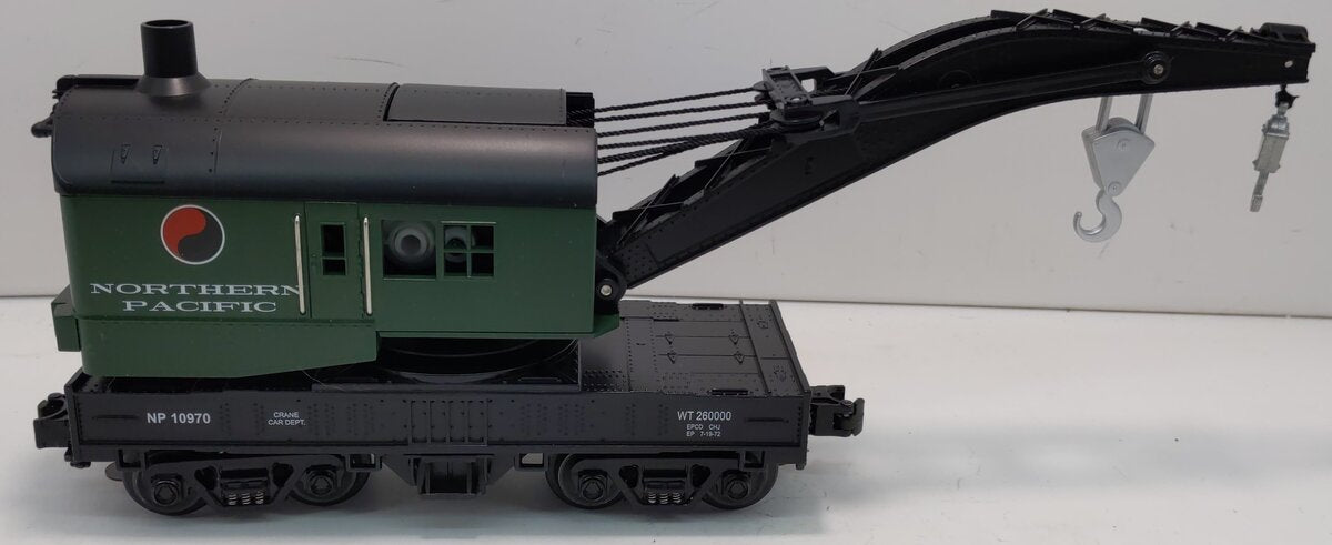 MTH 30-7911 O Gauge Northern Pacific Operating Crane Car #10970 EX/Box