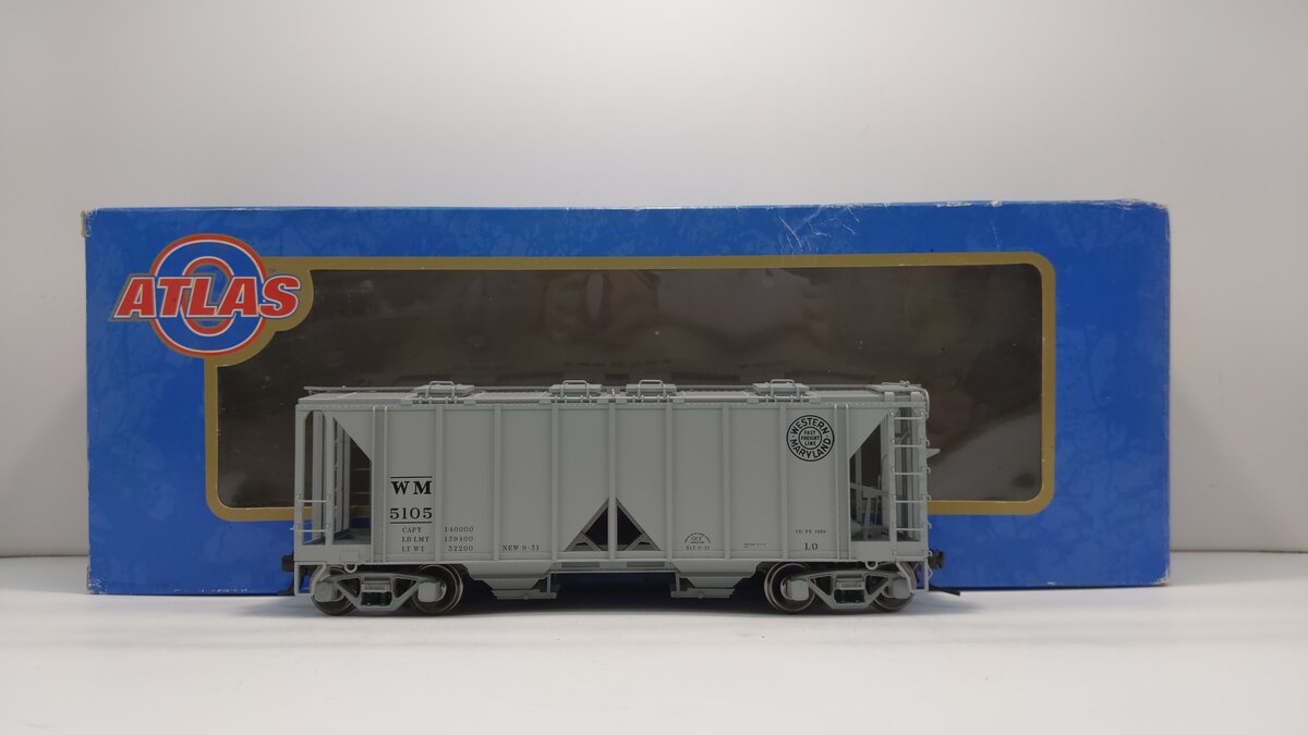 Atlas 9359-2 O Scale Western Maryland Covered Hopper Car #5105 [2Rail] LN/Box