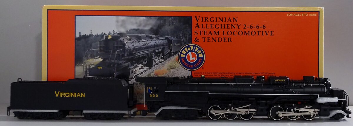 Lionel 6-28028 O Virginian 2-6-6-6 Allegheny Steam Locomotive & Tender #900 MT/Box