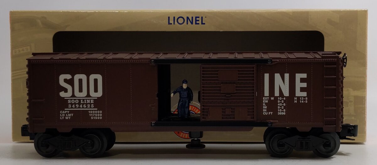 Lionel 6-29888 O Gauge PWC Soo Line Operating Boxcar #3494-625 LN/Box