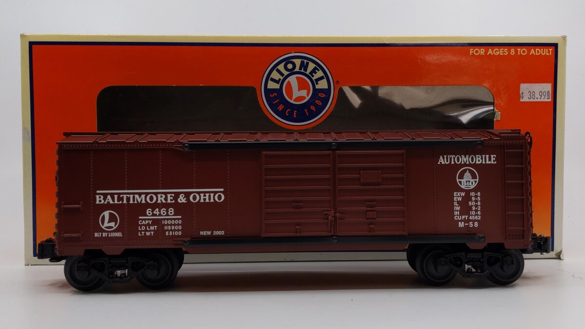 Lionel 6-39229 O Gauge Baltimore and Ohio Double Door Boxcar #6468 LN/Box