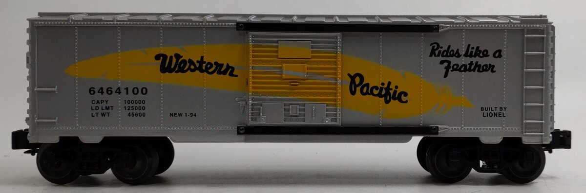Lionel 6-19259 O Gauge Western Pacific Silver Yellow Feather 6464 Series Boxcar