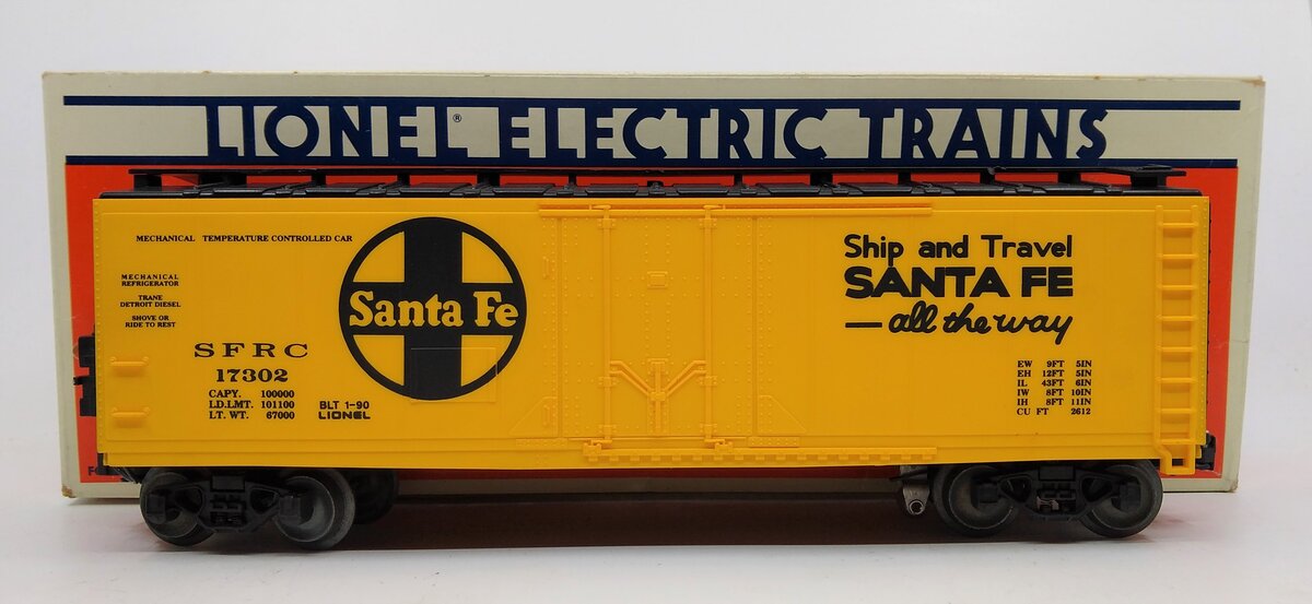 Lionel 6-17302 O Gauge Santa Fe Reefer w/ ETD LN/Box