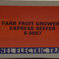 Lionel 6-9887 O Gauge FARR Fruit Growers Express Refrigerator Car #9887 LN/Box