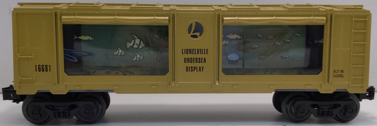 Lionel 6-16681 O Gauge Gold Animated Shark Aquarium Car LN/Box