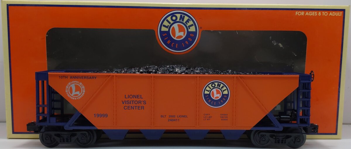 Lionel 6-19999 O Gauge Visitors Center 4-Bay Hopper #240411 NIB