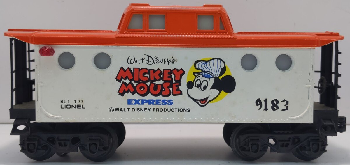 Lionel 6-9183 O Gauge Mickey Mouse Illuminated Caboose NIB