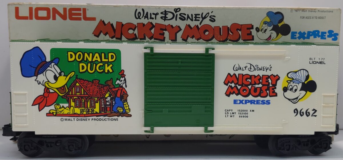 Lionel 6-9662 O Gauge Donald Duck Hi-Cube Boxcar NIB