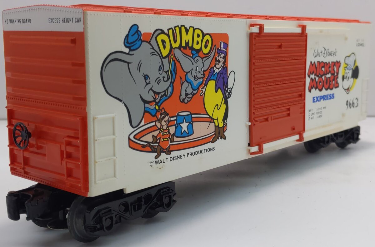 Lionel 6-9663 O Gauge Disney's Dumbo Hi Cube Boxcar LN/Box