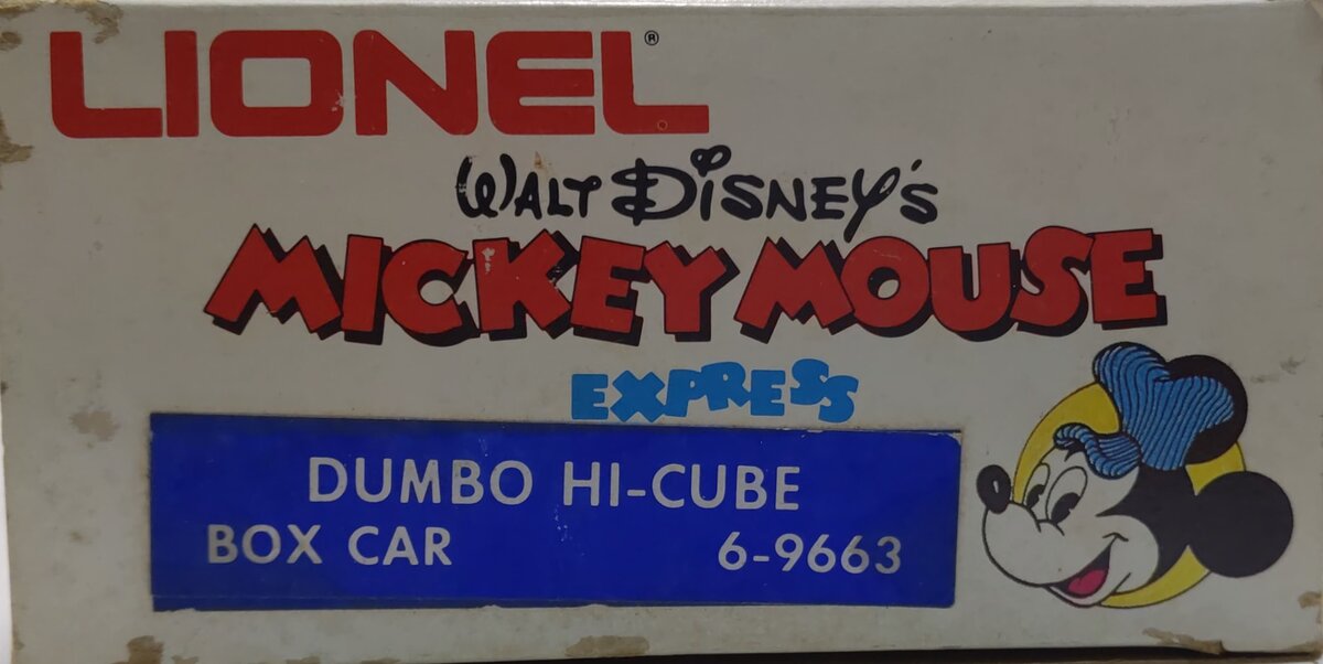 Lionel 6-9663 O Gauge Disney's Dumbo Hi Cube Boxcar LN/Box