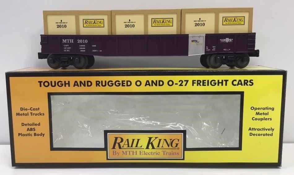 MTH 30-72048 O Gauge MTH Railroad Club Gondola Car with Crates NIB