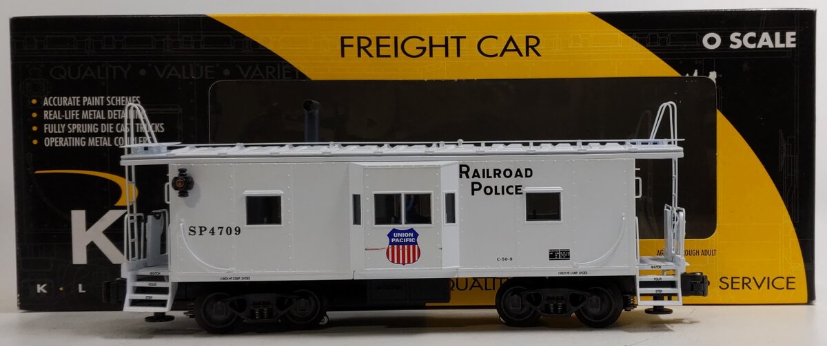 K-Line K612-2113 O Gauge Union Pacific Police Smoking Bay Window Caboose #4709 NIB