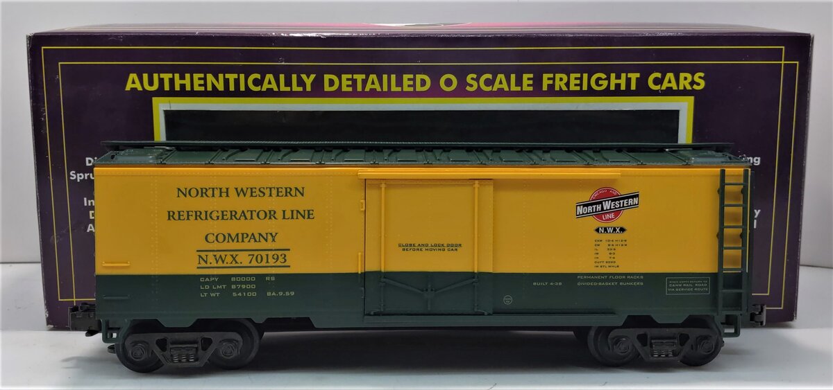 MTH 20-9403 O Gauge Chicago & North Western Refrigerator Car #70193 EX/Box