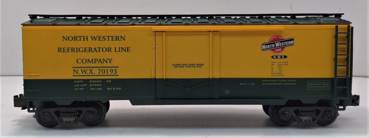 MTH 20-9403 O Gauge Chicago & North Western Refrigerator Car #70193 EX/Box