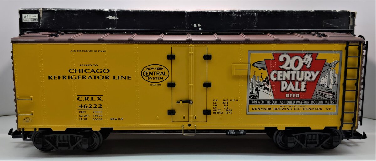 Aristo-Craft 46222 G Scale 20th Century Beer 40' Reefer NIB