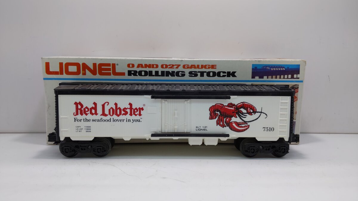 Lionel 6-7510 O Gauge Red Lobster Refrigerator Car EX/Box