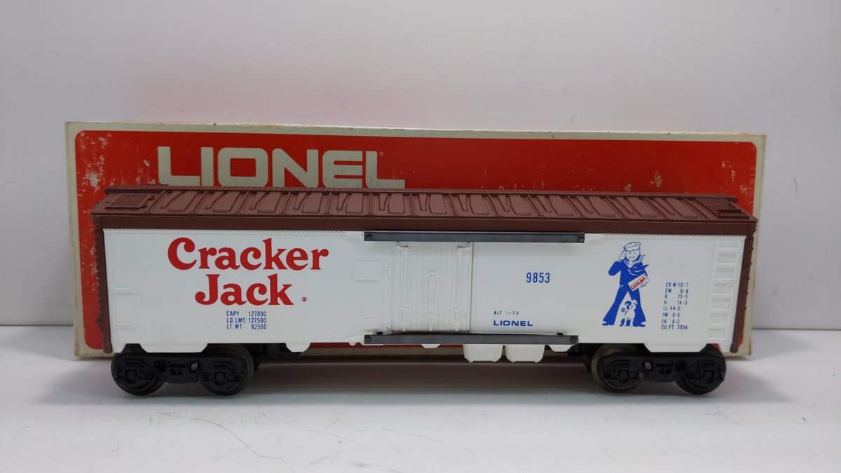 Lionel 6-9853 O Gauge Cracker Jack Billboard Reefer Car (White) LN/Box