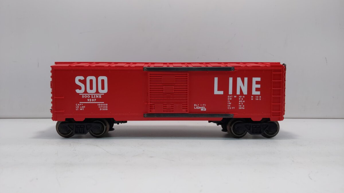 Lionel 6-9207 O Gauge Soo Line Boxcar #9207 VG/Box